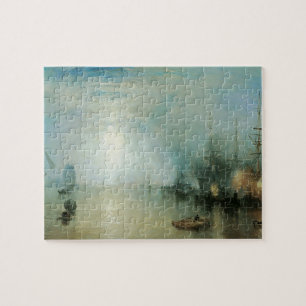 Schiffsleute heben Kohle, Mondlicht von Joseph Tur Puzzle