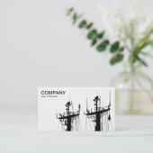 Schiffsmast - Weiß Visitenkarte (Stehend Vorderseite)