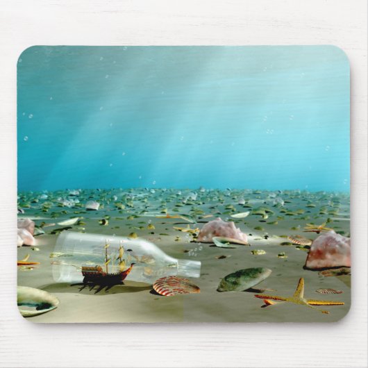 Schiffsmopad in Flaschen Mousepad (Vorne)