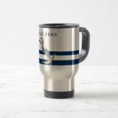 Schiffsname, Anker Delphin Navy Blau Reisebecher (VorderseiteRechts)