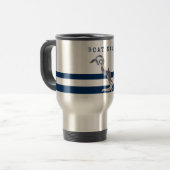 Schiffsname, Anker Delphin Navy Blau Reisebecher (Vorderseite Links)