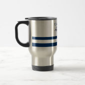 Schiffsname, Anker Delphin Navy Blau Reisebecher (Links)