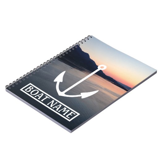 Schiffsname Anker Kapitän Log Notizblock (Linke Seite)