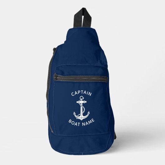 Schiffsname Anker Kapitän Strandkreuzfahrt Crossbody Bag (Vorderseite)