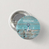 Schiffsname Anker Rustikales Holz Button (Vorne & Hinten)