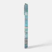 Schiffsname Anker Rustikales Holz iPhone 15 Hülle (Linke Seite)