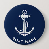 Schiffsname Anker Schifffahrt Brauch Button (Vorderseite)