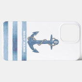 Schiffsname,Anker,Seil,Hellblaue Streifen  Case-Mate iPhone Hülle (Rückseite (Horizontal))