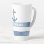 Schiffsname,Anker,Seil,Hellblaue Streifen Milchtasse (Rechte Ecke)