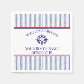 Schiffsname Heimathafen Kompassrose Anker Serviette (Vorderseite)