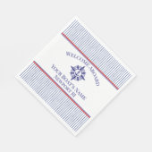 Schiffsname Heimathafen Kompassrose Anker Serviette (Ecke)