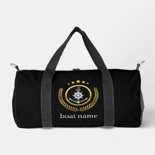 Schiffsname Kompass Anker Lorbeer Navy Reisetasche Duffle Bag