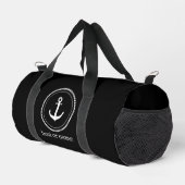 Schiffsname Kompass Anker Lorbeer Navy Reisetasche Duffle Bag (Rechte Ecke)