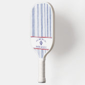 Schiffsname Kompassrose nautischer Anker  Pickleball Schläger (Links)