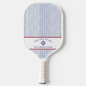 Schiffsname Kompassrose nautischer Anker  Pickleball Schläger (Rückseite)