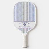 Schiffsname Kompassrose nautischer Anker  Pickleball Schläger (Vorderseite)