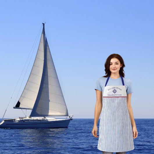 Schiffsname Kompassrose nautischer Anker  Schürze