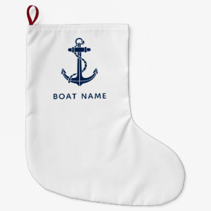 Schiffsname Marineanker Kreuzfahrt Swag Custom Großer Weihnachtsstrumpf