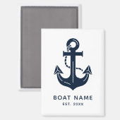 Schiffsname mit nautischem Anker Magnet (Vorderseite/Rückseite)