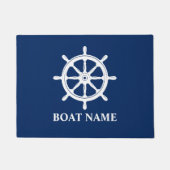 Schiffsname Nautical Schiffe Steuerrad Navy Blau Fußmatte (Vorderseite)