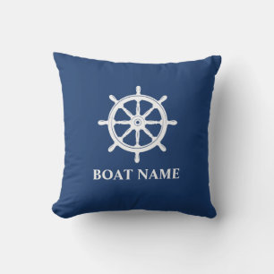 Schiffsname Nautical Schiffe Steuerrad Ruder Navy Kissen