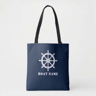 Schiffsname Nautical Ships Helm Deep Navy Blue Tasche