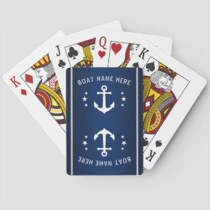 Schiffsname Nautical Vintage-Anker Seil Sterne Nav Spielkarten