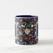 Schiffsname Navy Blue Meereswelt Nautical Anchor Zweifarbige Tasse (Mittel)