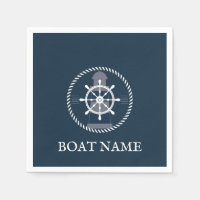 Schiffsname Navy Blue Nautic Personalisiert