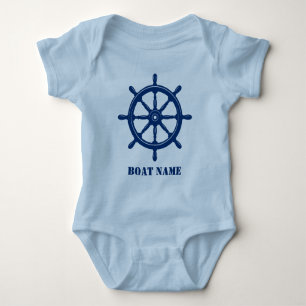 Schiffsname oder Ihr Name Schiff Helm Wheel Navy B Baby Strampler