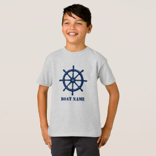 Schiffsname oder Ihr Name Schiff Helm Wheel Navy & T-Shirt