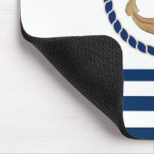 Schiffsname,Retro Anker Marineblau Mousepad (Ecke)