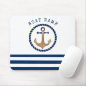 Schiffsname,Retro Anker Marineblau Mousepad (Mit Mouse)