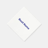 Schiffsname Weiß- und Blauschrift-Vorlage Serviette (Ecke)