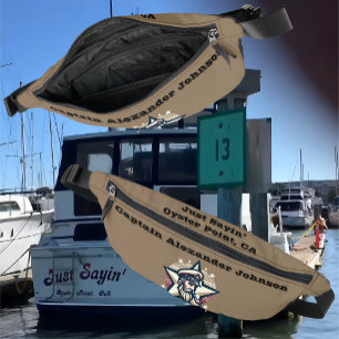 Schiffsname/Zuhause Port Classic Schiffskapitän Bauchtasche