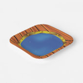 Schiffsporthole-Fenster mit blauem Wasser Pappteller (Gewinkelt)