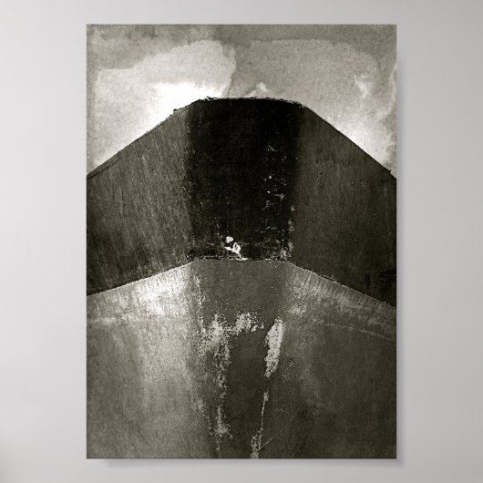 Schiffsprow-B&W-Nautical-Poster Poster (Vorne)