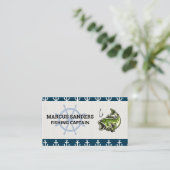 Schiffsrad | Ankermuster | Bassfisch Visitenkarte (Stehend Vorderseite)