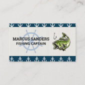 Schiffsrad | Ankermuster | Bassfisch Visitenkarte (Vorderseite)