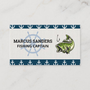 Schiffsrad Ankermuster Bassfisch Visitenkarte