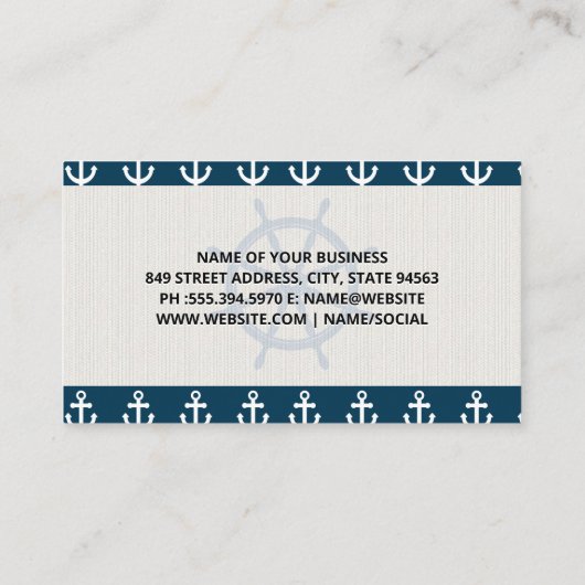 Schiffsrad | Ankermuster | Crab-Logo Visitenkarte (Rückseite)