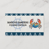 Schiffsrad | Ankermuster | Crab-Logo Visitenkarte (Vorderseite)