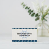 Schiffsrad | Ankermuster Visitenkarte (Stehend Vorderseite)