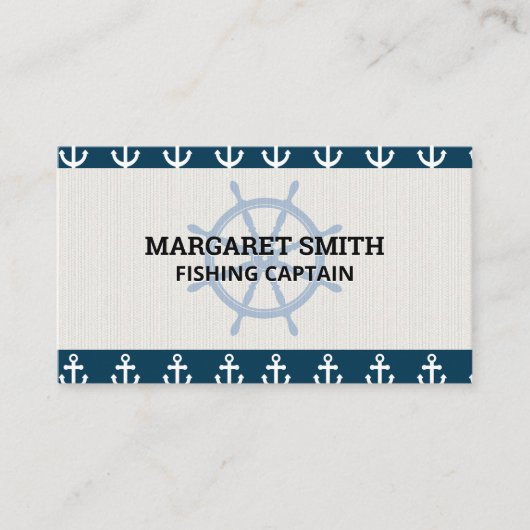 Schiffsrad | Ankermuster Visitenkarte (Vorderseite)