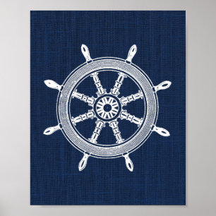 Schiffsrad-Nautikdruck Poster
