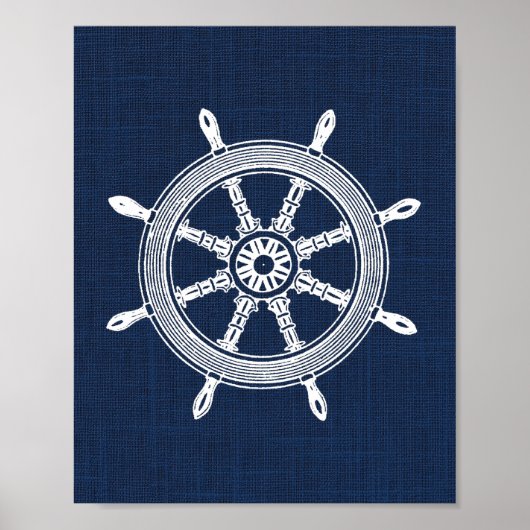 Schiffsrad-Nautikdruck Poster (Vorne)