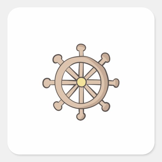Schiffsrad Quadratischer Aufkleber (Vorderseite)