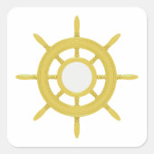 Schiffsrad Quadratischer Aufkleber (Vorderseite)