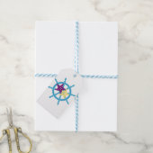 Schiffsrad & Seestern Geschenkanhänger (Mit Garn)
