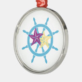 Schiffsrad & Seestern Ornament Aus Metall (Links)